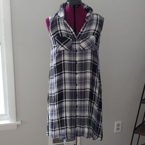 Soft black and white plaid tunic orvdress